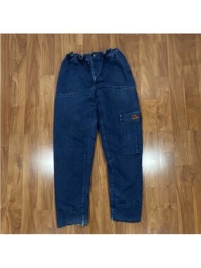 Relaxed Fit Men's Dark Blue Work-Style Jeans